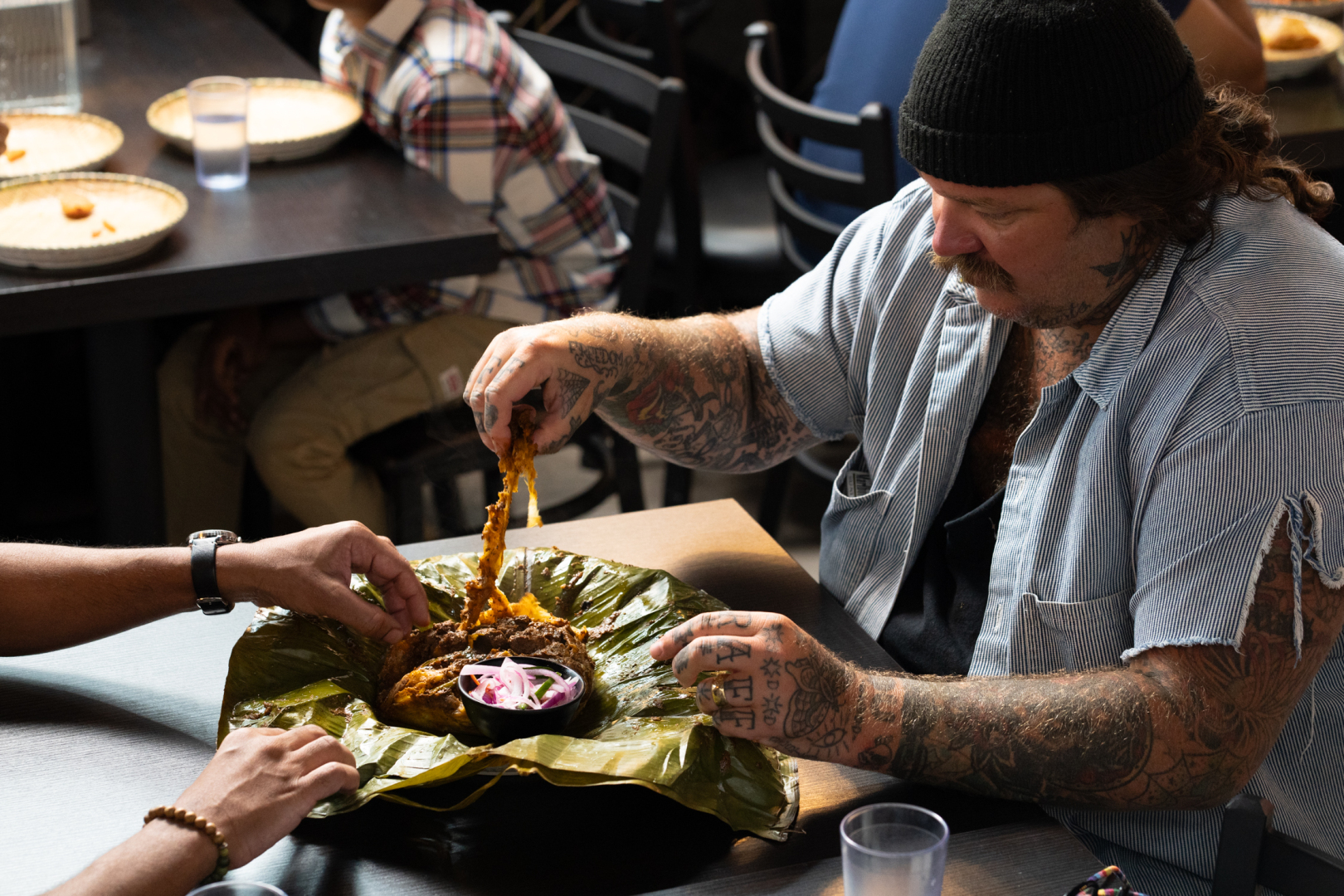 Suresh Doss and Matty Matheson at Kerala Curry House. Photo by Yvonne Stanley.