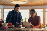 North of North. (L to R) Anna Lambe as Siaja, Maika Harper as Neevee in episode 202 of North of North (Photo taken by Marni Grossman; courtesy of CBC, APTN and Netflix)